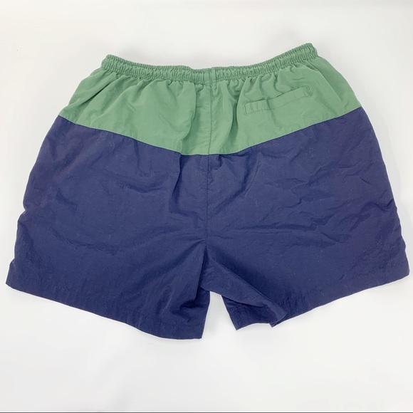 Consensus Swim Trunks Green and Navy Color Block - Picture 2 of 5